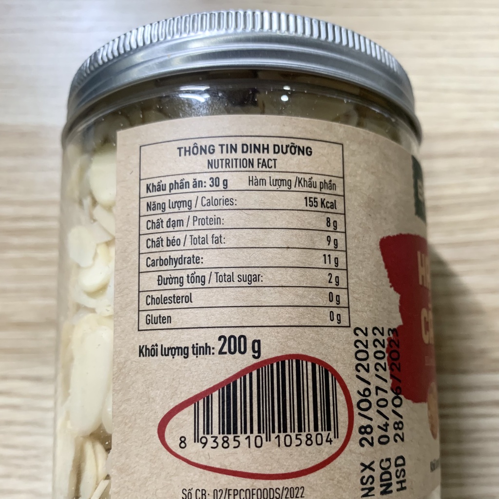 Hạnh Nhân Mỹ Cắt Lát EPCO FOODS  100% Tự Nhiên Không Chất Bảo Quản