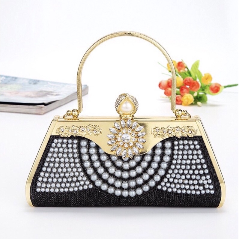 Clutch cầm tay đính đá sang trọng cầm tay đi tiệc
