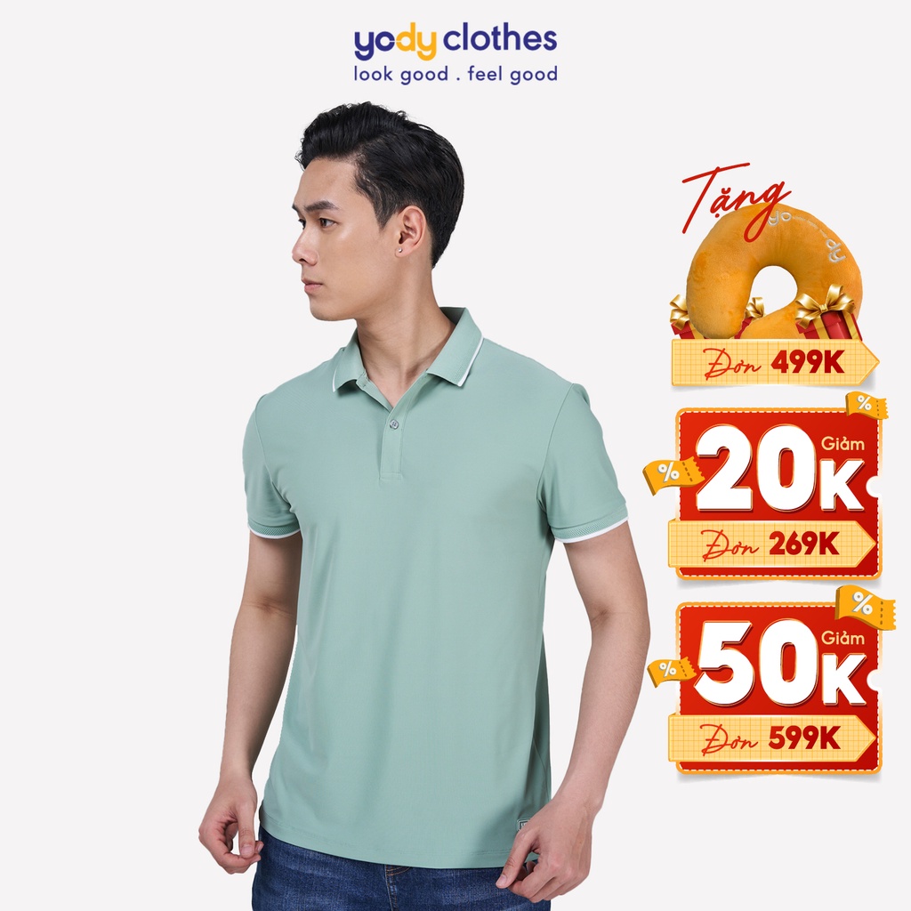 Áo thun polo nam YODY vải Airycool giữ form thoáng mát, phù hợp công sở, bigsize APM5083