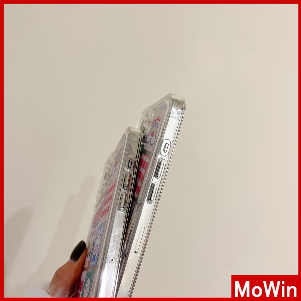 Ốp điện thoại trong suốt TPU dày mềm chống va đập họa tiết thỏ cầu vồng thích hợp cho điện thoại iPhone