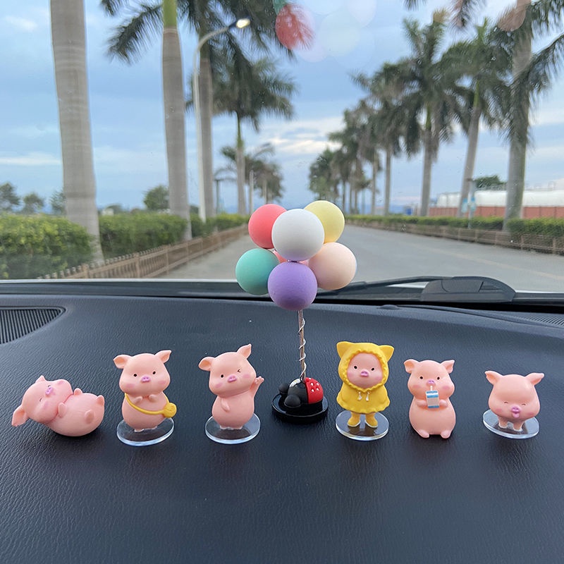 6 chú heo trang trí taplo xe ô tô dễ thương- Phụ kiện trang trí xe hơi cao cấp
