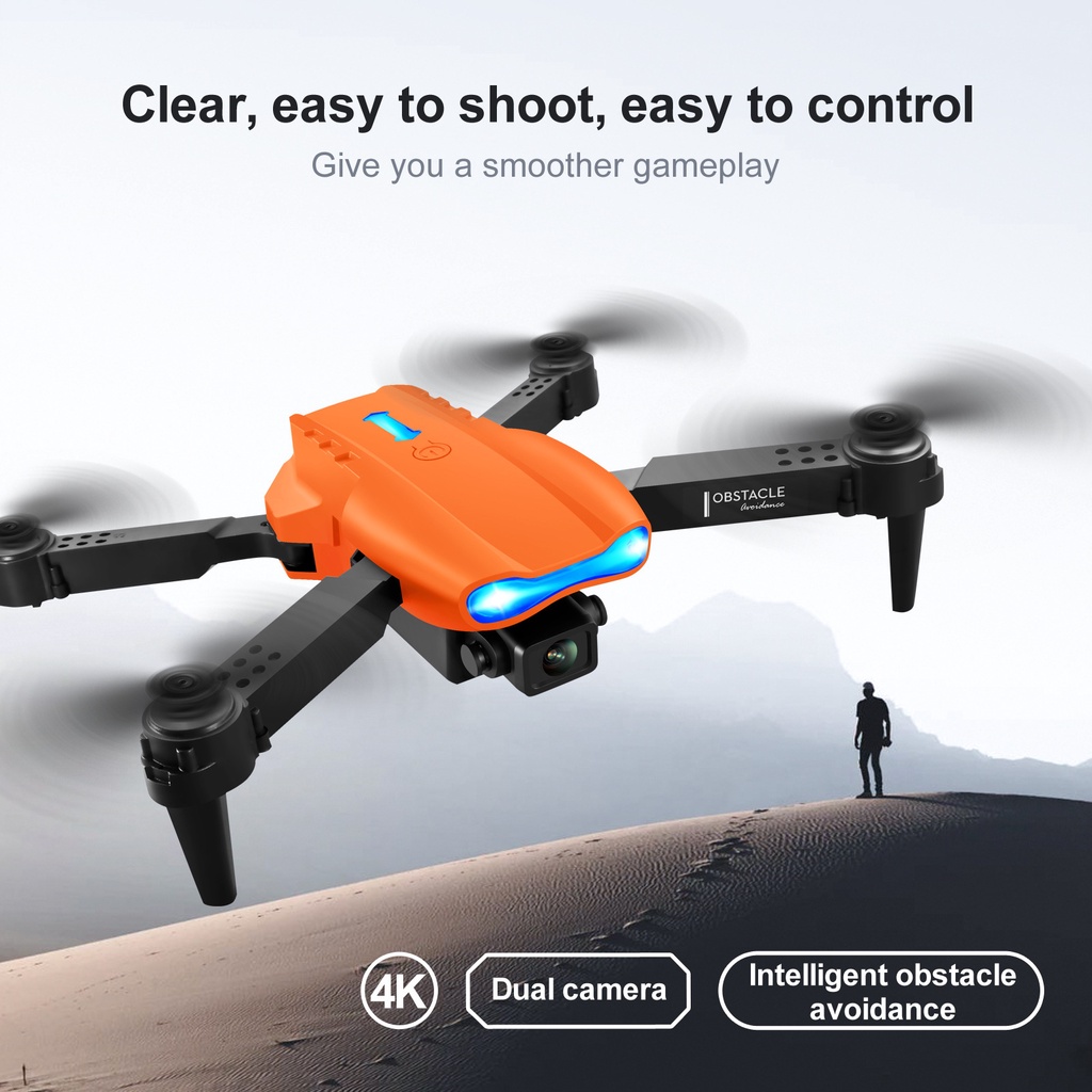 Flycam giá rẻ E99 Max - Cảm biến vật cản - Camera Truyền hình ảnh trực tiếp + Tặng túi đựng.