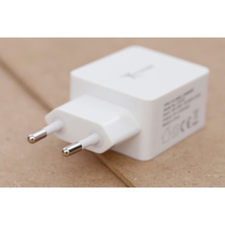 Adapter Sạc 2 cổng USB 2.4A Type C 3A Xmobile DS165 Trắng