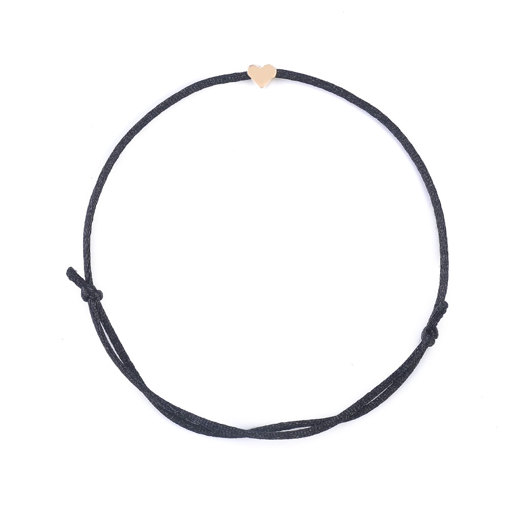 Vòng tay may mắn dây mặt hình trái tim có thể điều chỉnh kích thước | BigBuy360 - bigbuy360.vn