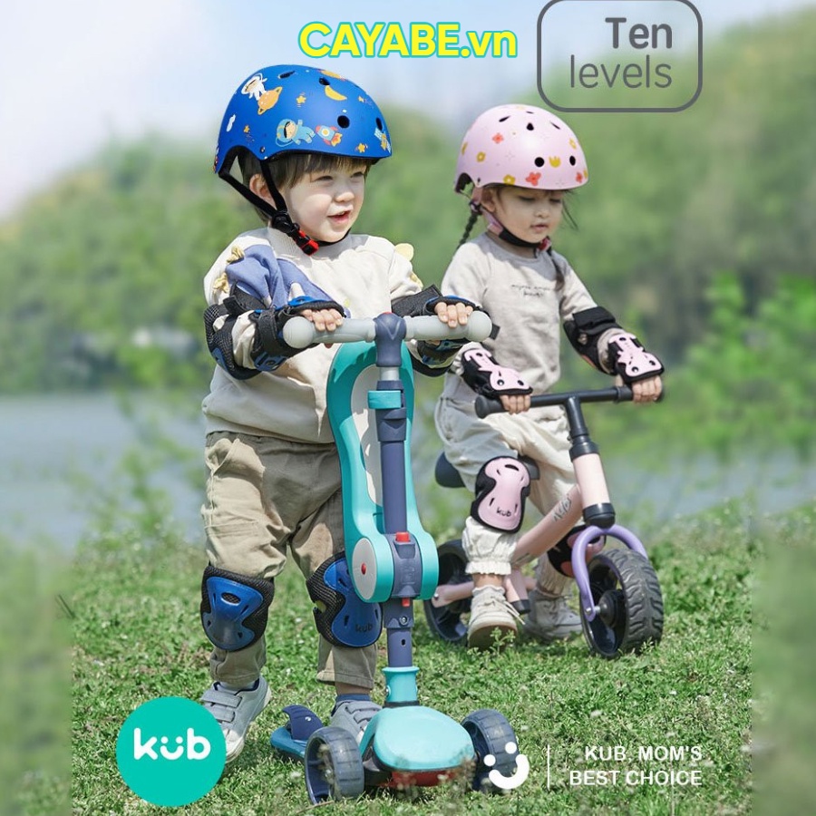 Đồ bảo hộ cho bé, đệm bảo vệ tay chân, đầu gối cho bé đi xe đạp/ patin/ scooter KUB khi chơi thể thao - CAYABE