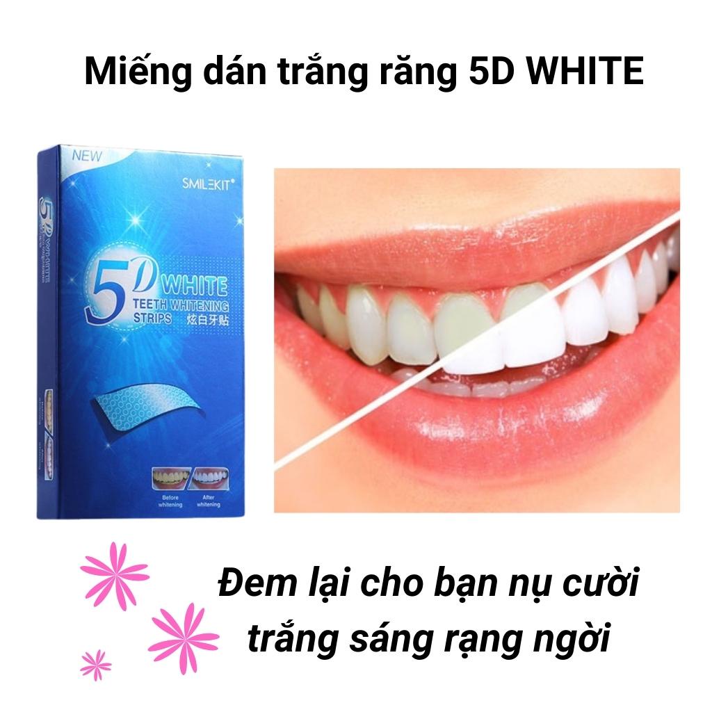 Miếng dán trắng răng 5D WHITE làm trắng răng tiện lợi hiệu quả nội địa Trung AME SHOP