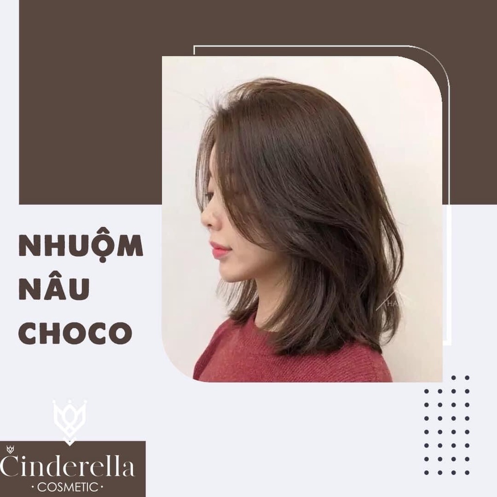 (Sale Gốc) Thuốc Nhuộm Tóc Nâu Choco kèm oxi và gang tay