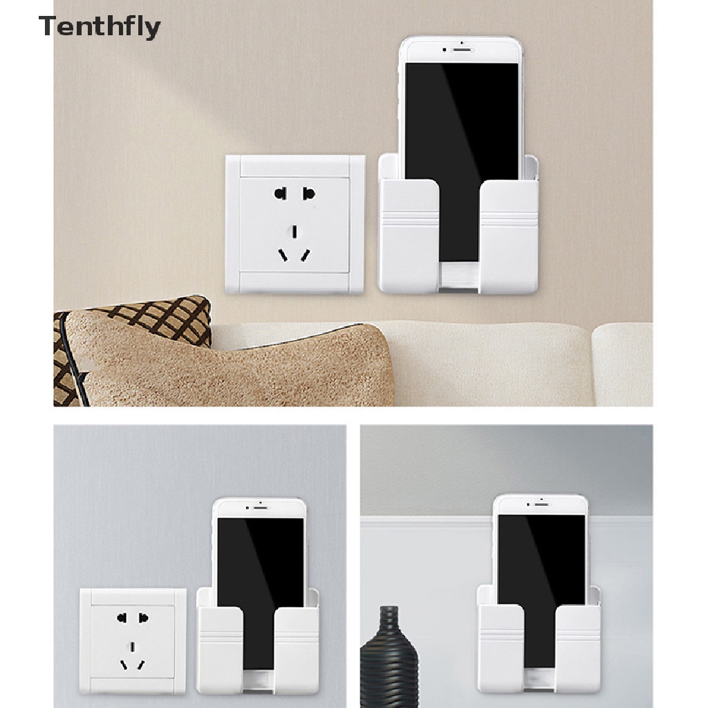 Khay đựng điều khiển từ xa cắm sạc điện thoại gắn tường tiện dụng