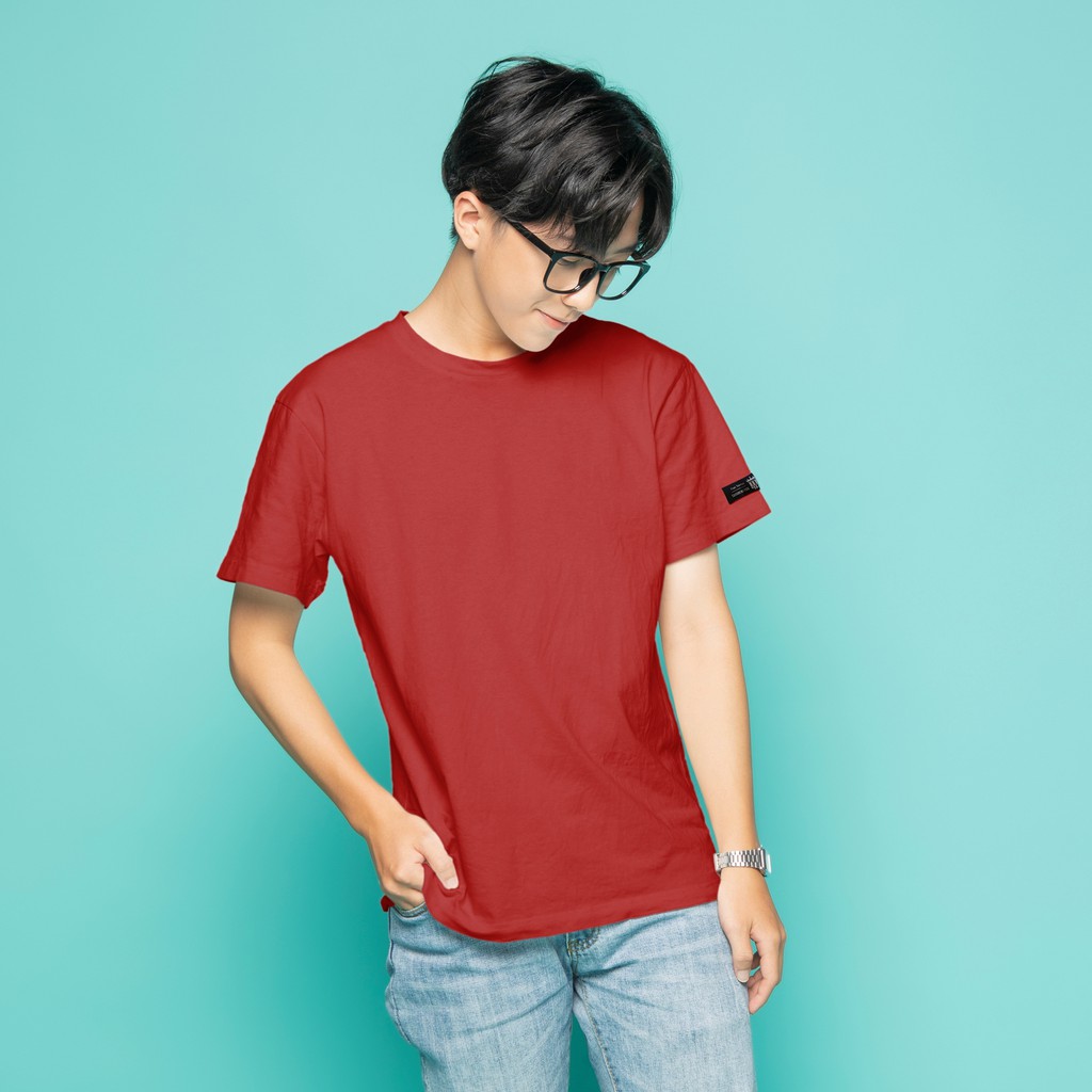 Áo thun nam cổ tròn cotton Premium màu đỏ sẫm mới trẻ trung, lịch lãm The Third AT05 | BigBuy360 - bigbuy360.vn