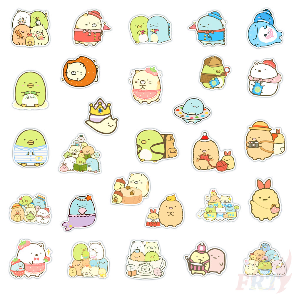 Set 100 nhãn dán Sumikkogurashi Series A - SAN-X Sumikko DIY thời trang chống nước