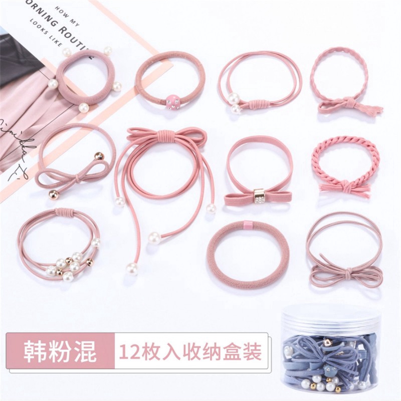 Set 12 Dây Buộc Tóc Kiểu Dáng Đơn Giản Thời Trang Cho Nữ
