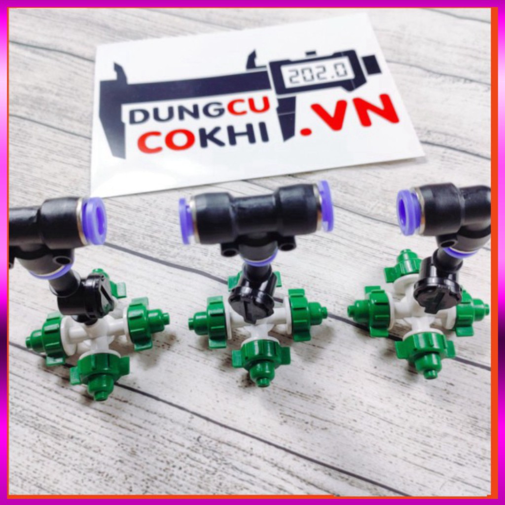 10m dây + 5 Béc phun sương 4 tia, có chống nhỏ giọt, nối nhanh ống 8mm dùng tưới cây, tưới lan