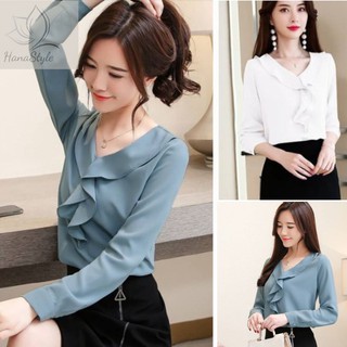 Áo kiểu choàng bèo hn005