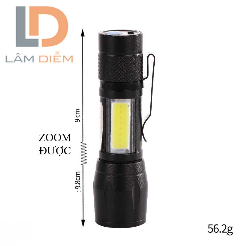 Đèn pin led sạc cầm tay mini 3 chế độ ánh sáng zoom cyx 003-535