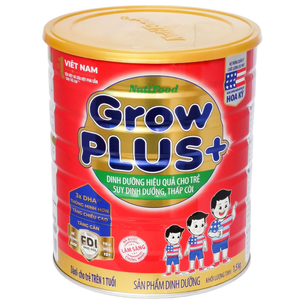 SỮA BỘT NUTIFOOD GROW PLUS+ XANH/ĐỎ 1.5KG
