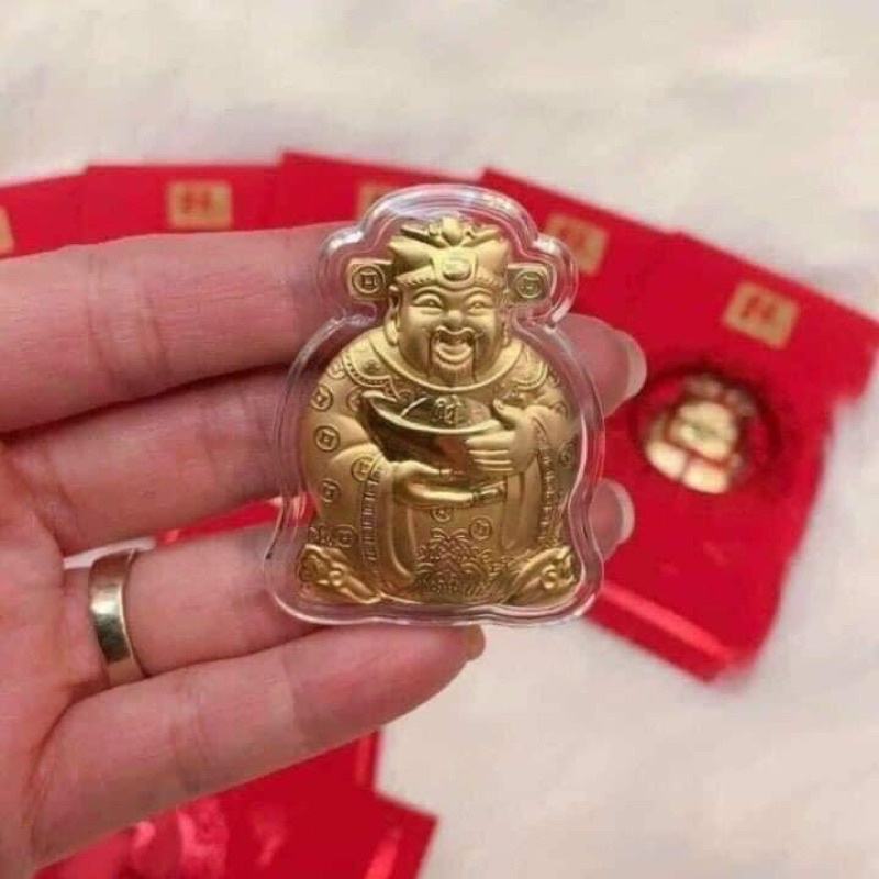 Lì xì thần tài mạ vàng mang lại may mắn đầu xuân năm mới, tài lộc đong đầy