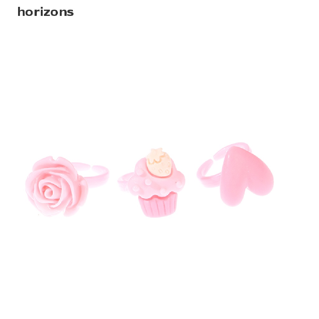 Set 20 nhẫn hình hoa / động vật ngọt ngào thời trang cho bé gái chất lượng cao