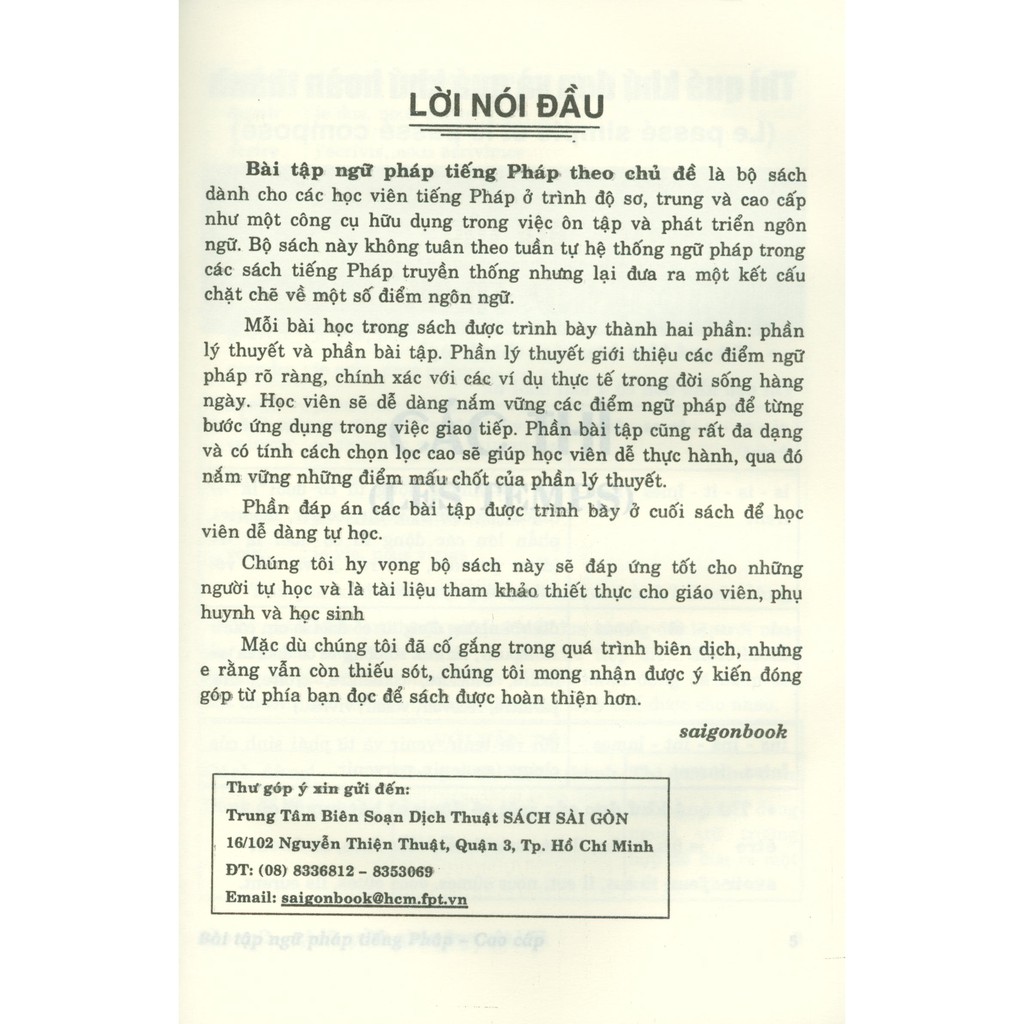 Sách - Bài Tập Ngữ Pháp Tiếng Pháp - Trình Độ Cao Cấp | BigBuy360 - bigbuy360.vn