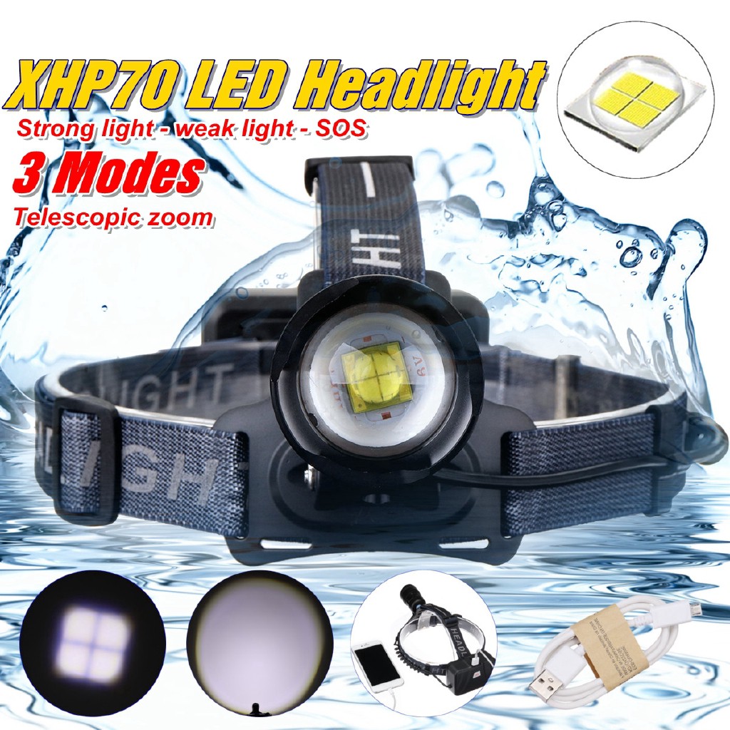 Đèn pin bóng LED đội đầu XHP70 30W