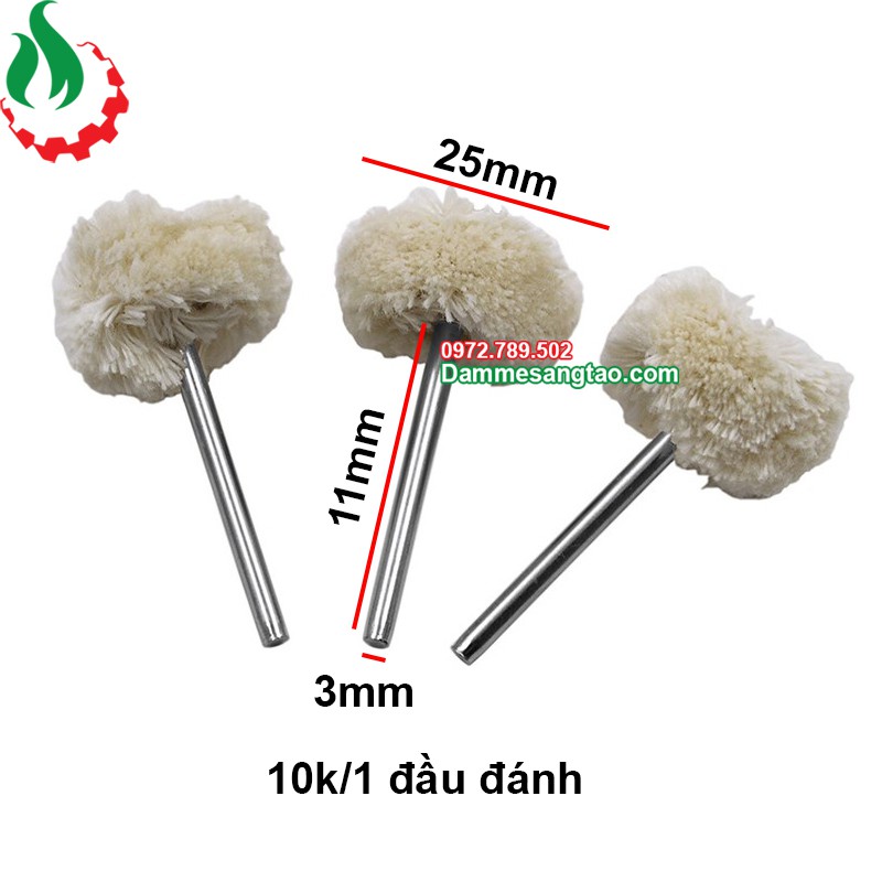 Đầu đánh bóng trang sức resin bằng len