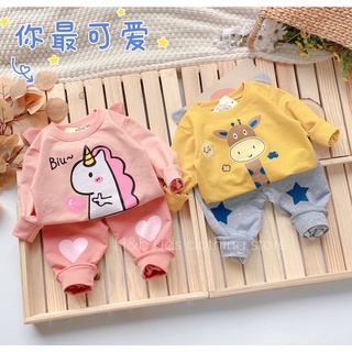 Bộ nỉ da cá cho bé trai, bé gái, set bộ thu đông cho trẻ em từ 6kg đến 17kg