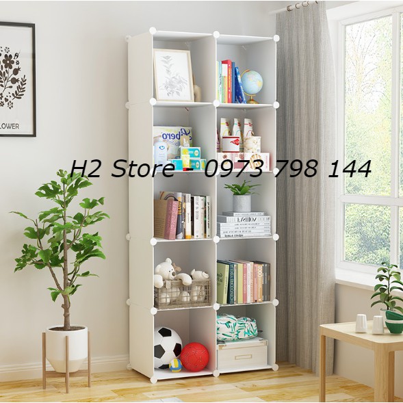 [HOT] - TỦ NHỰA LẮP GHÉP ĐỂ HỒ SƠ TRANG TRÍ THÔNG MINH 10 Ô MÀU TRẮNG ĐỤC SIZE 37CM