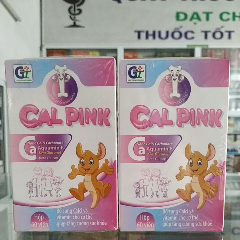 Combo 2hộp Viên Canxi nhai Cal Pink  hàm lượng cao cho trẻ và người lớn -bổ sung vitamin tăng đề khán.g