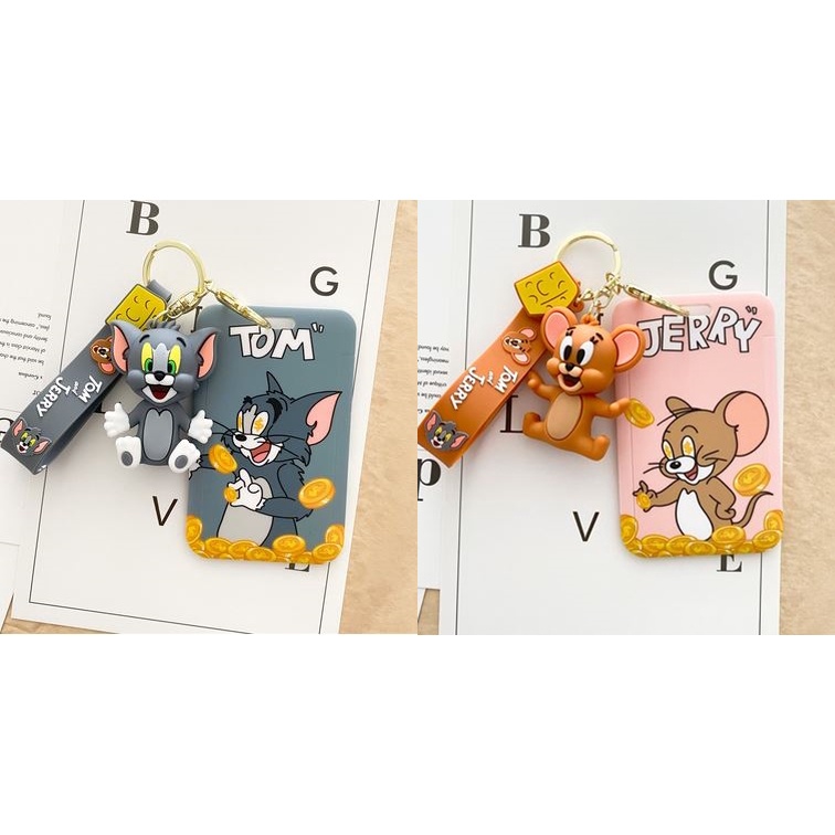 Case TOM JERRY đựng card, thẻ ATM, thẻ nhân viên, CCCD kèm móc khóa, dây đeo thẻ 089 090