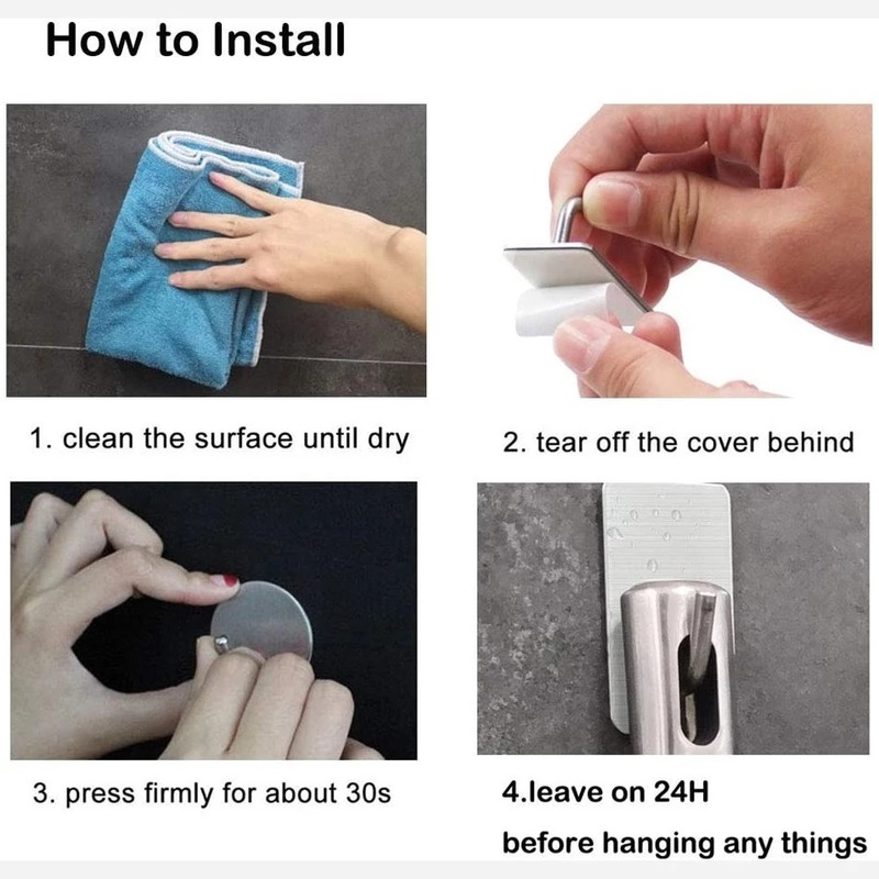 Móc Treo Đồ Đa Năng Dán Tường Bằng Thép Không Gỉ