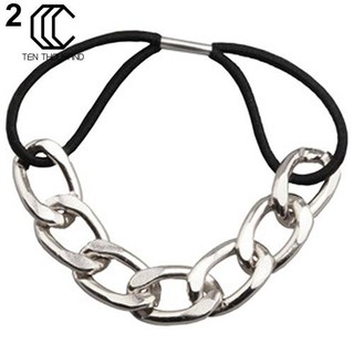Thun buộc tóc đính mắc xích kim loại