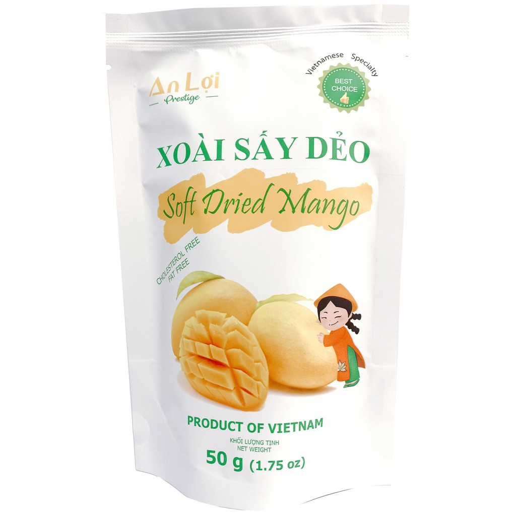 XOÀI SẤY DẺO thương hiệu AN LỢI, túi 50G , đặc sản Việt Nam, ăn vặt ngon