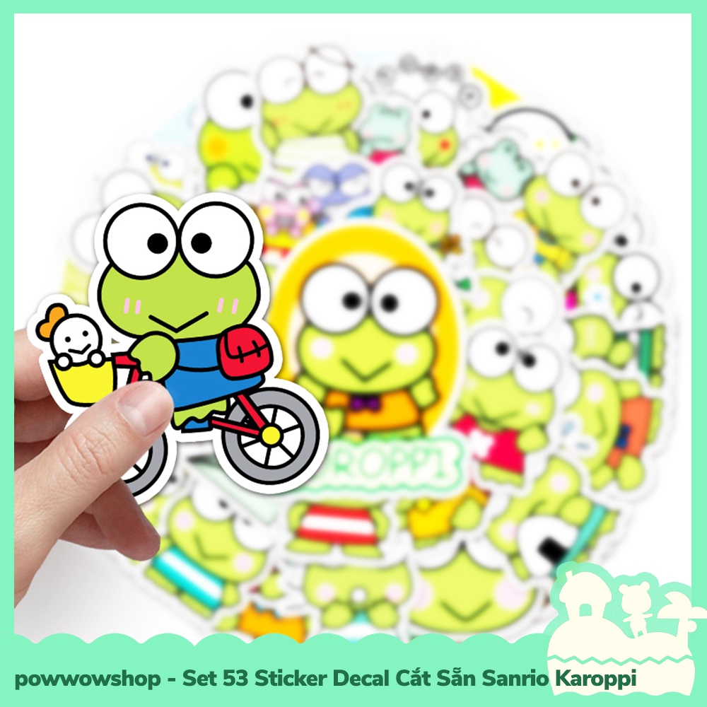 [Sẵn VN - Hỏa Tốc] Set 53 Sticker Mini Decal Dán Trang Trí Vật Dụng Mẫu Sanrio Karoppi Lovely Cute