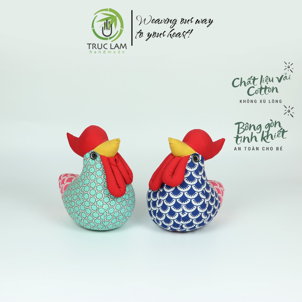 Đồ Chơi Cho Bé Thú Nhồi Bông Hình Con Gà Đuôi Nhọn Vải Hoa Bông Gòn Cao Cấp – Trúc Lâm Handmade