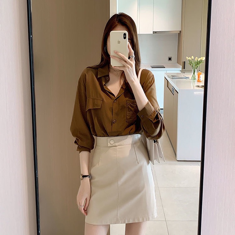 Áo sơ mi nữ kiểu dài tay form rộng công sở hàng Quảng Châu ANDOSA SM27