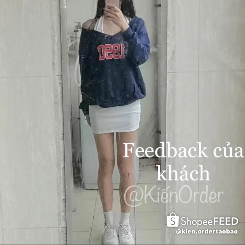 [Order]Set Áo Sweater Cổ V Form Rộng + Đầm Body Trắng Cá Tính | BigBuy360 - bigbuy360.vn
