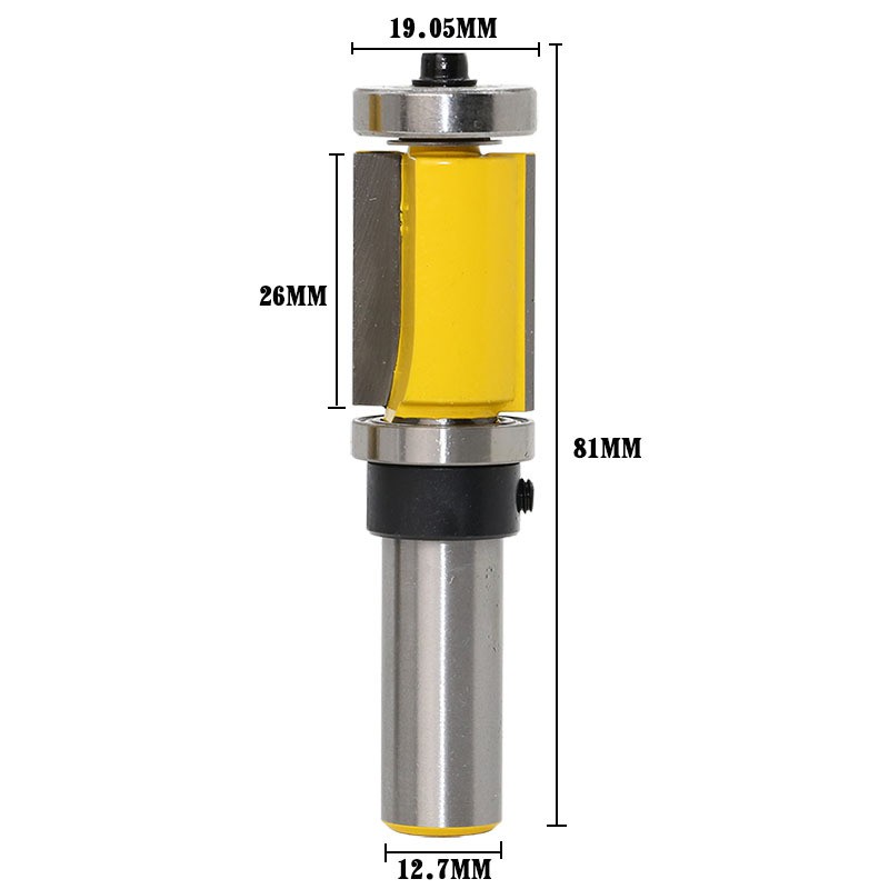 Bộ 2 mũi phay gỗ mũi soi thẳng 2 bi bo cạnh cốt 12.7MM .