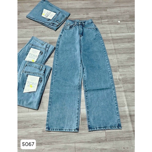 Quần baggy jeans MÃ 5067, quần bò jean baggy ống rộng lưng cao - J05T