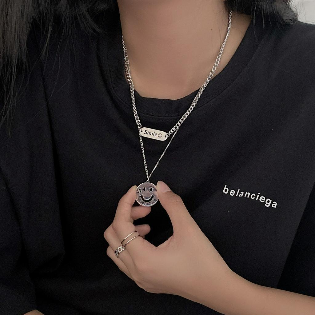 Vòng cổ nhiều lớp phối mặt hình mặt cười thời trang