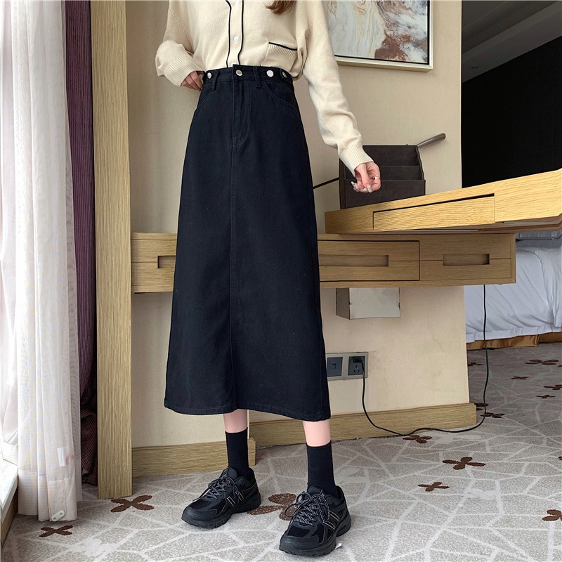 [SẴN] Chân váy jean dài Midi Ulzzang Quảng Châu VJD9 | BigBuy360 - bigbuy360.vn