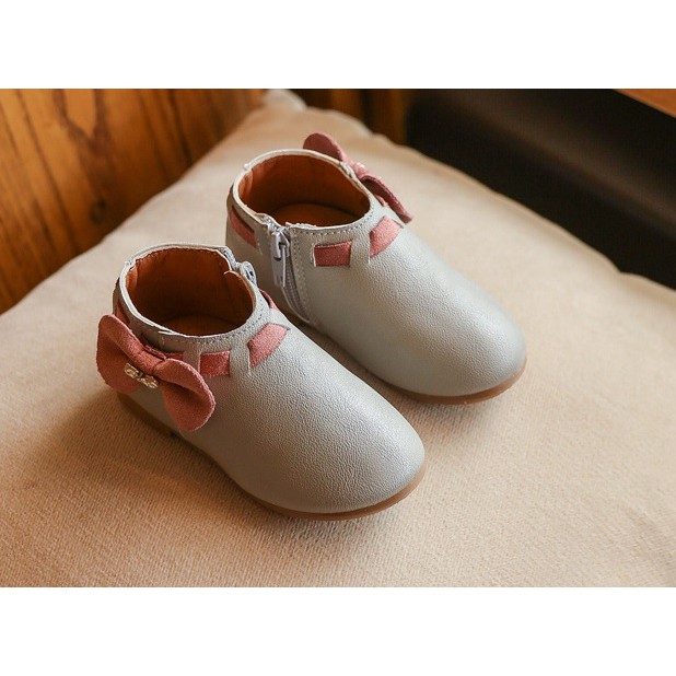 thanh lý xả kho hàng trưng bày Giày Nơ Hàn Quốc cổ cao cho bé gái 1-5 tuổi (form nhỏ) mã A-8 (802)