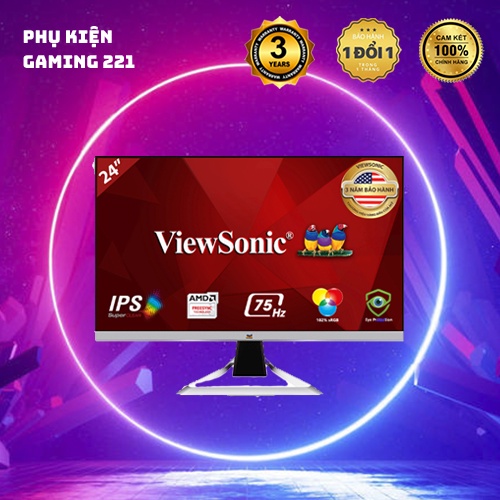 Màn Hình Máy Tính - Viewsonic VX2481 24inch (IPS/75Hz/FreeSync/1ms/FullHD) - Hàng Chính Hãng