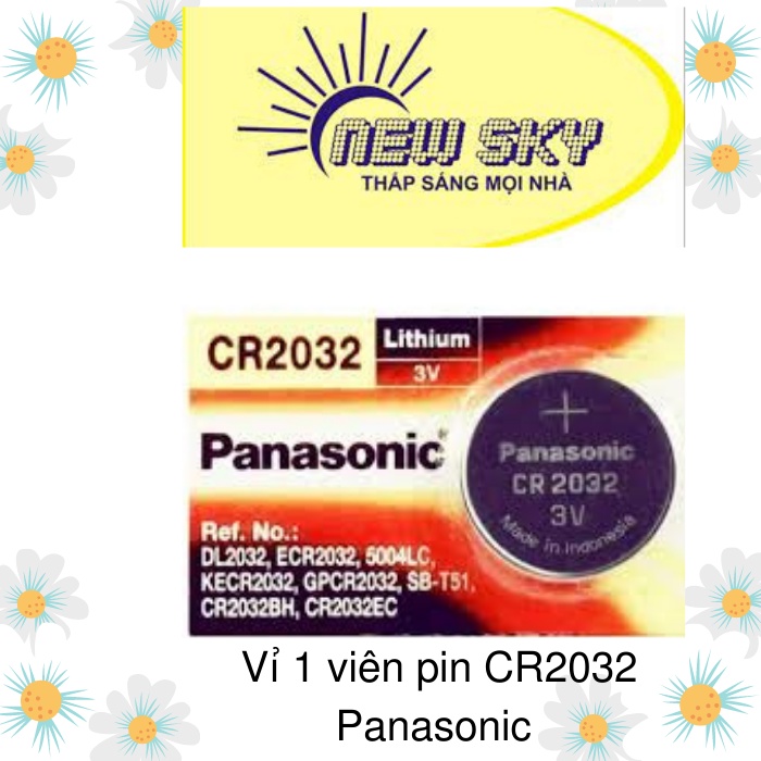 1 viên pin 3V Lithium Panasonic CR2032 (Pin cmos, pin nút)