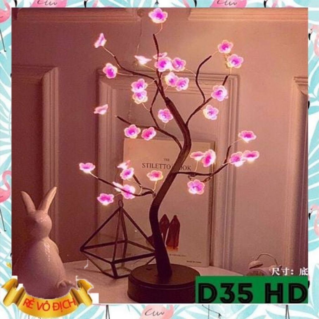 Đèn Ngủ Cao Cấp Loại 1 Để Bàn Hình Cây, Đèn Decor Ánh Sáng Cực Dịu Mắt, OneFood68