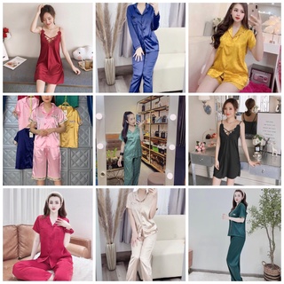 Váy Ngủ Lụa Phối Ren Cổ Cao Cấp