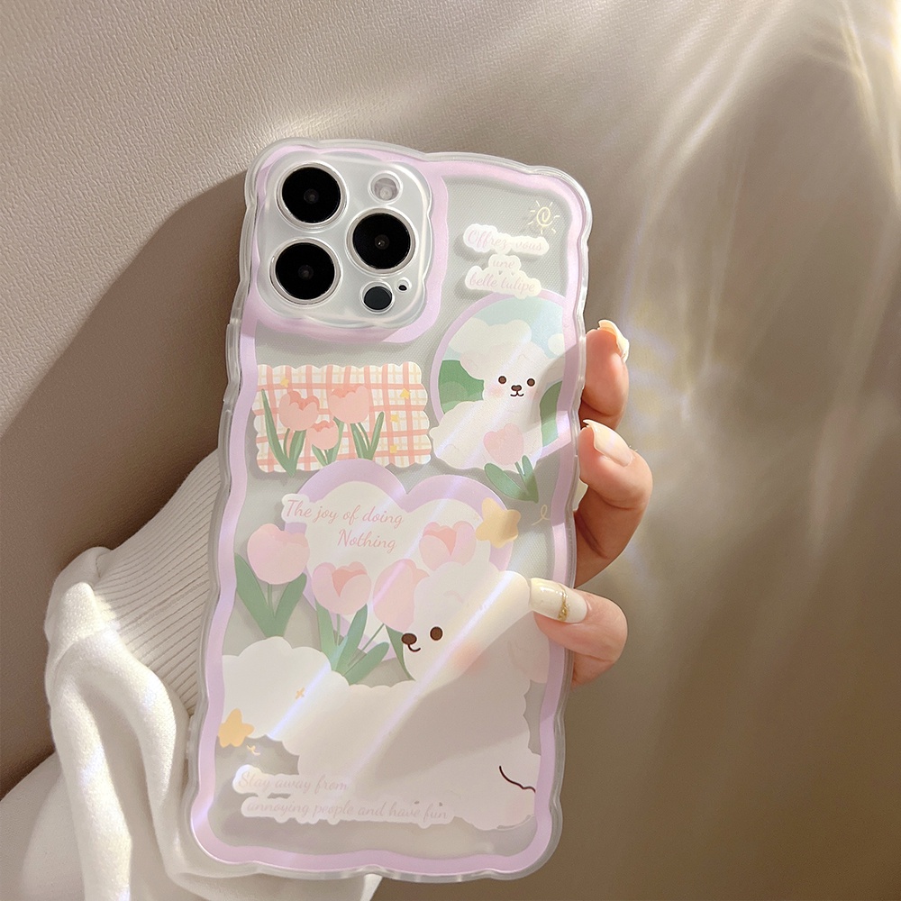 Ốp Điện Thoại TPU Mềm Trong Suốt Chống Sốc Họa Tiết Lông Cừu Cho iPhone 11 12 13 Pro max mini XS max xr 7 8 se2020 plus