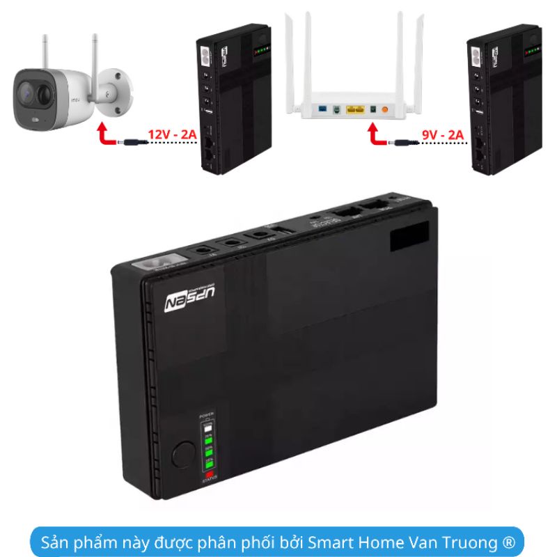 Pin dự phòng cho camera wifi  5V 9V 12V UPS POE dung lượng cao 8000mAh 10000mAh không lo cúp điện