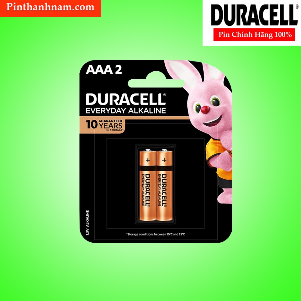 Pin AAA Duracell cao cấp 1.5v vỉ 2 viên chính hãng