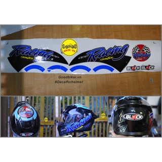 Tem Racing dán mũ bảo hiểm fullface