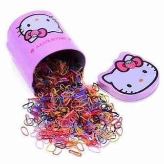Hộp dây buộc tóc 2000 cái trong hộp Hello Kitty cho bé cực xinh