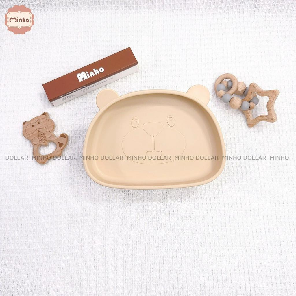 Khay ăn dặm silicone mini mẫu mới, có đế hít chống đổ